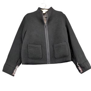 Norton Studio Petites Womens Wool Blend Full Zip Jacket SZ PM Black Plaid Lined